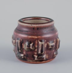 Jørgen Mogensen for Royal Copenhagen. Miniature ceramic vase in sung glaze.