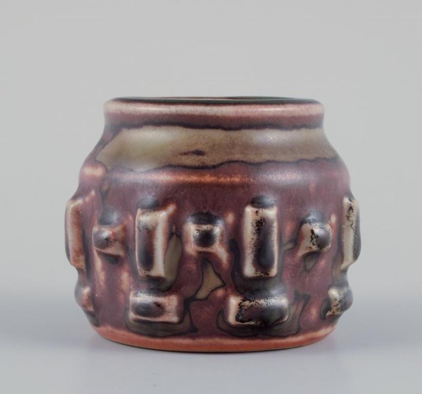 Danish Jørgen Mogensen for Royal Copenhagen. Miniature ceramic vase in sung glaze. For Sale