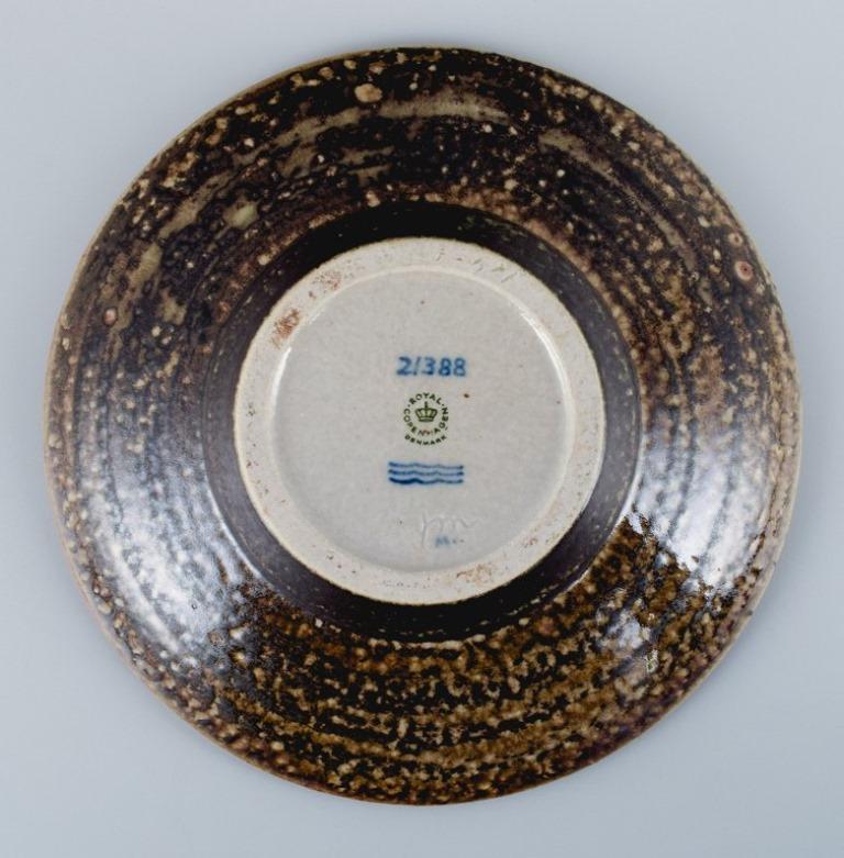 Glazed Jørgen Mogensen for Royal Copenhagen, Stoneware Bowl with Bird Motifs For Sale