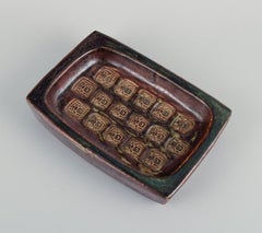 Jørgen Mogensen for Royal Copenhagen, Stoneware Dish with Motif of Beetles