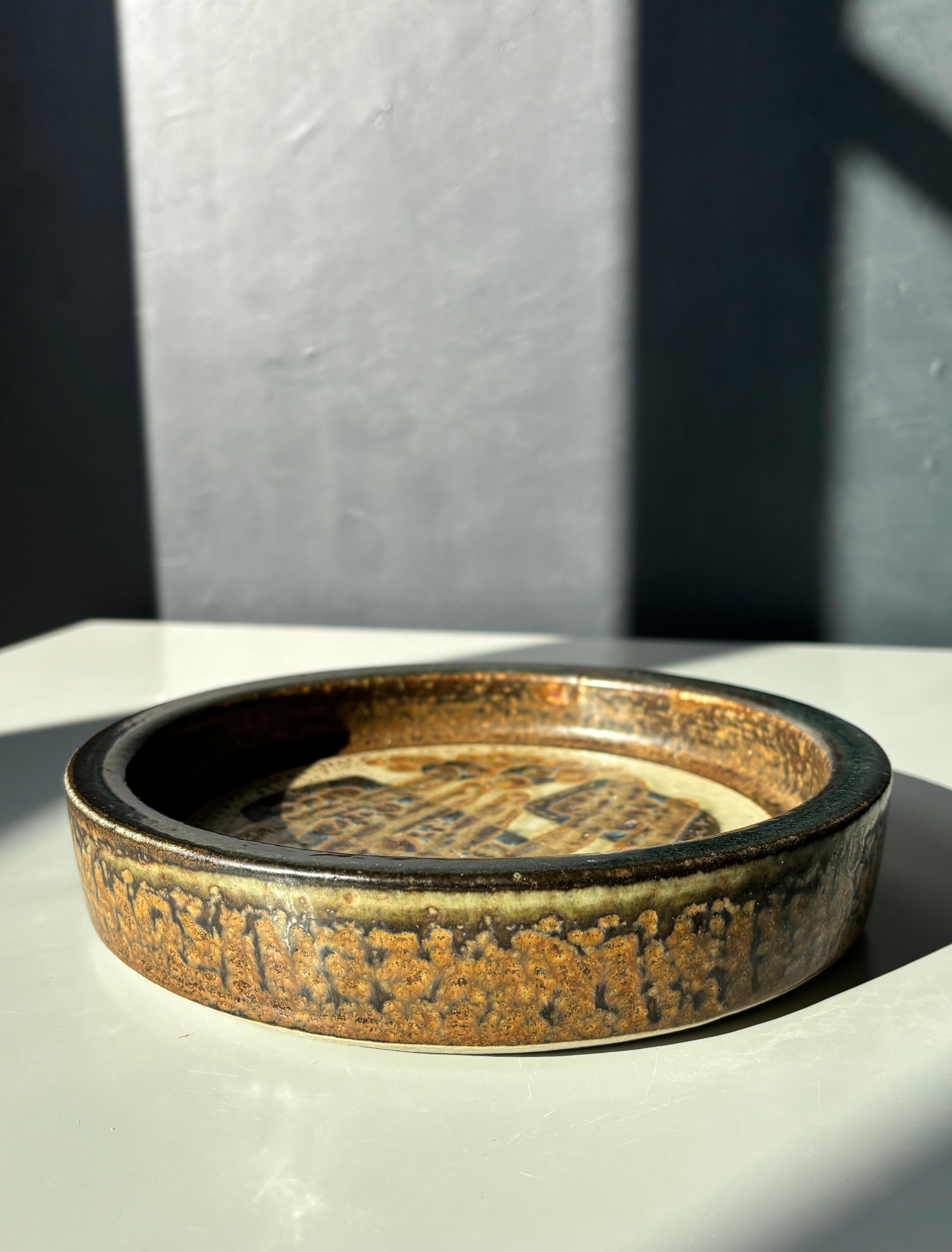 Mid-Century moderno Piatto Vide-Poche in gres di Jørgen Mogensen per Royal Copenhagen, anni '60 in vendita