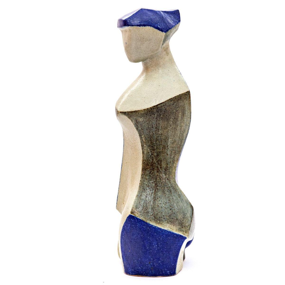Jørgen Mogensen Escultura cubista femenina grande y poderosa para Royal Copenhagen Glaseado en venta