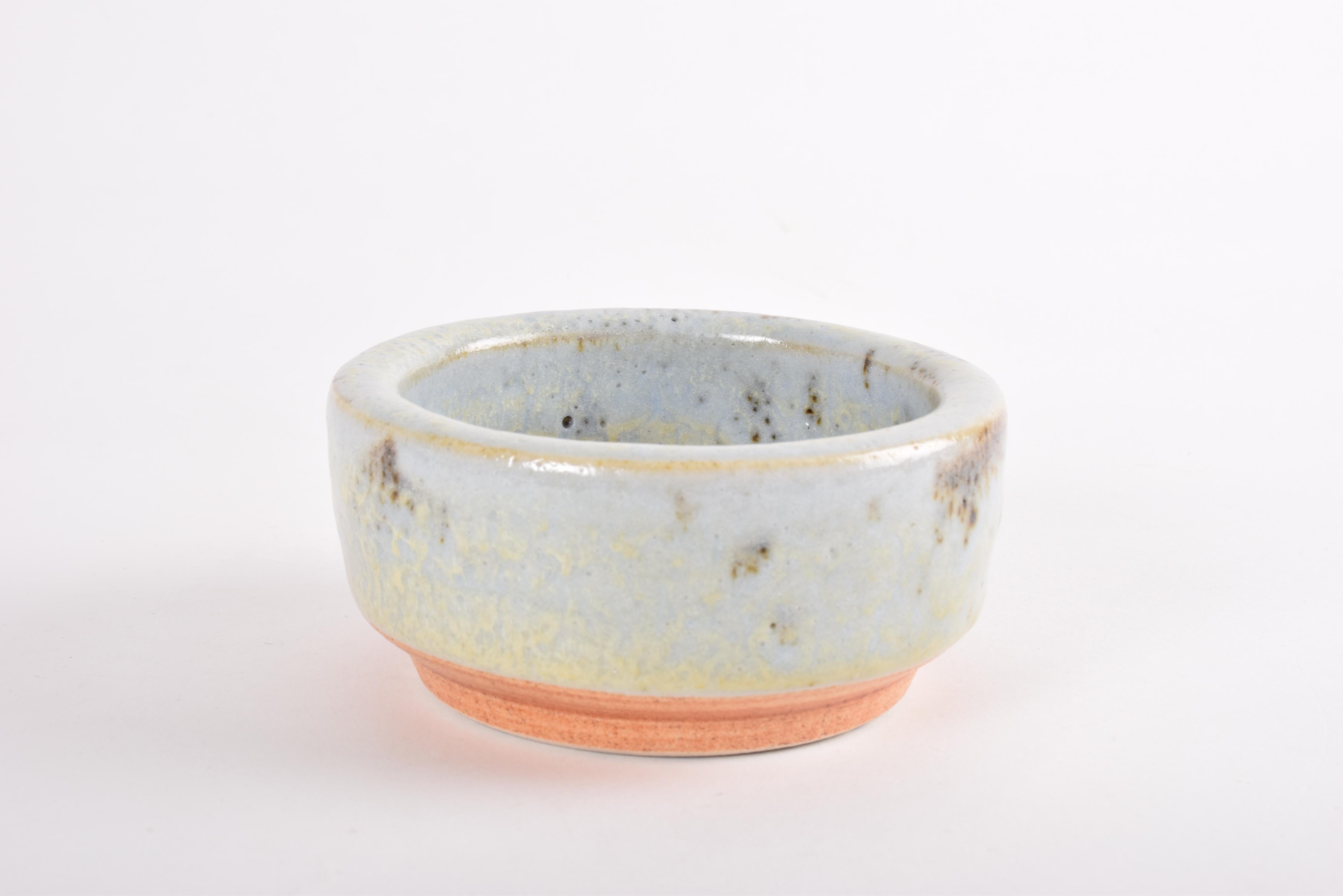 20th Century Jørgen Mogensen Own Studio Bowl with Speckled Glaze, Danish Modern Ceramic 1960s For Sale