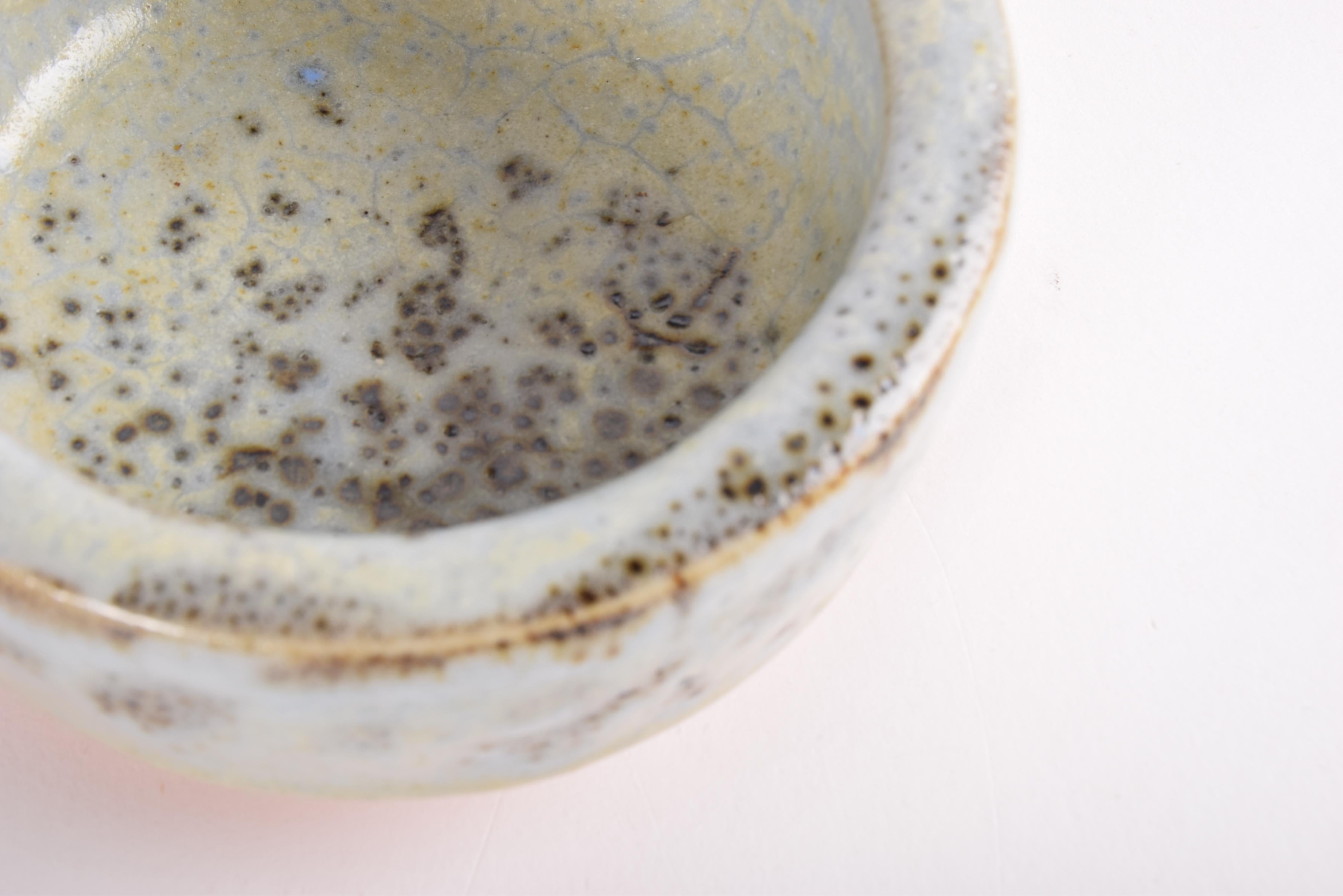 Jørgen Mogensen Own Studio Bowl with Speckled Glaze, Danish Modern Ceramic 1960s For Sale 1