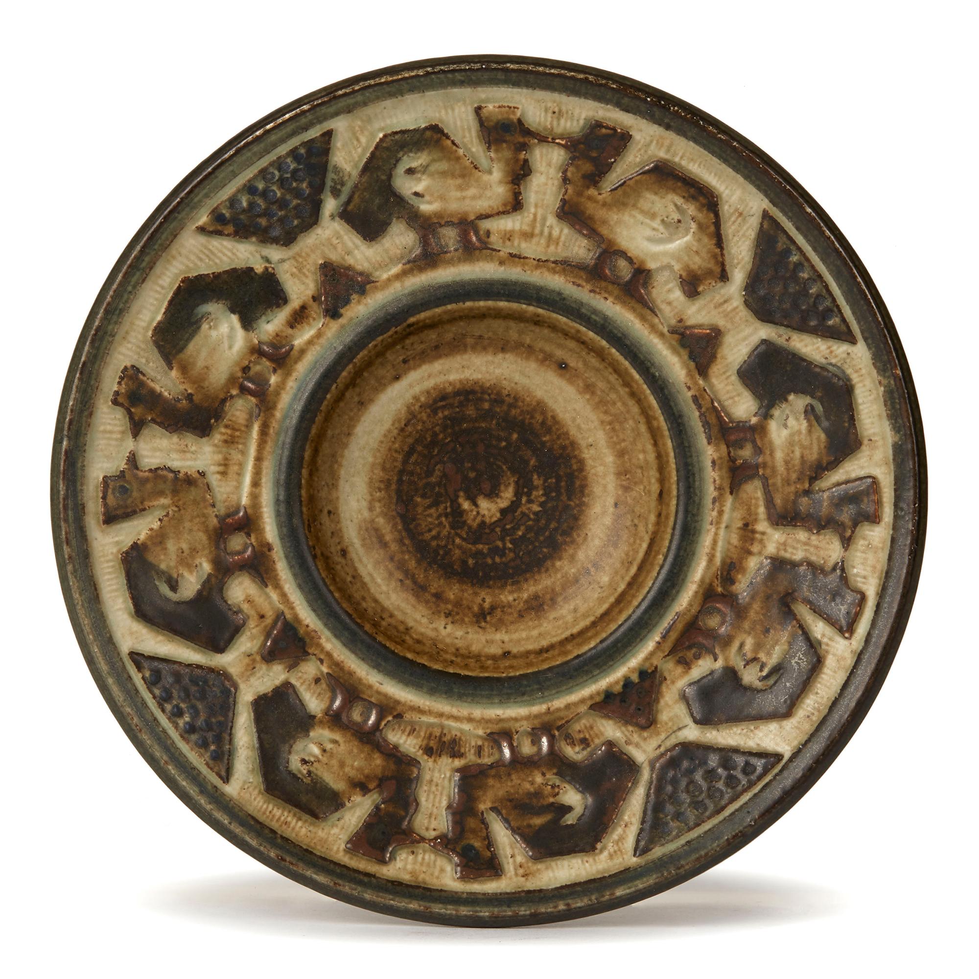 Piatto per pollo in ceramica d'arte del medio secolo di Jørgen Morgensen per Royal Copenhagen In condizioni buone in vendita a Bishop's Stortford, Hertfordshire