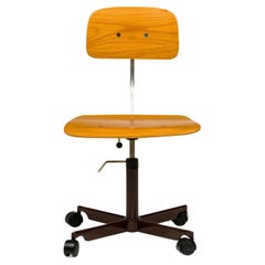 Vintage Jørgen Rasmussen for Kevi Danish Teak Bentwood Swiveling 'Task' Chair
