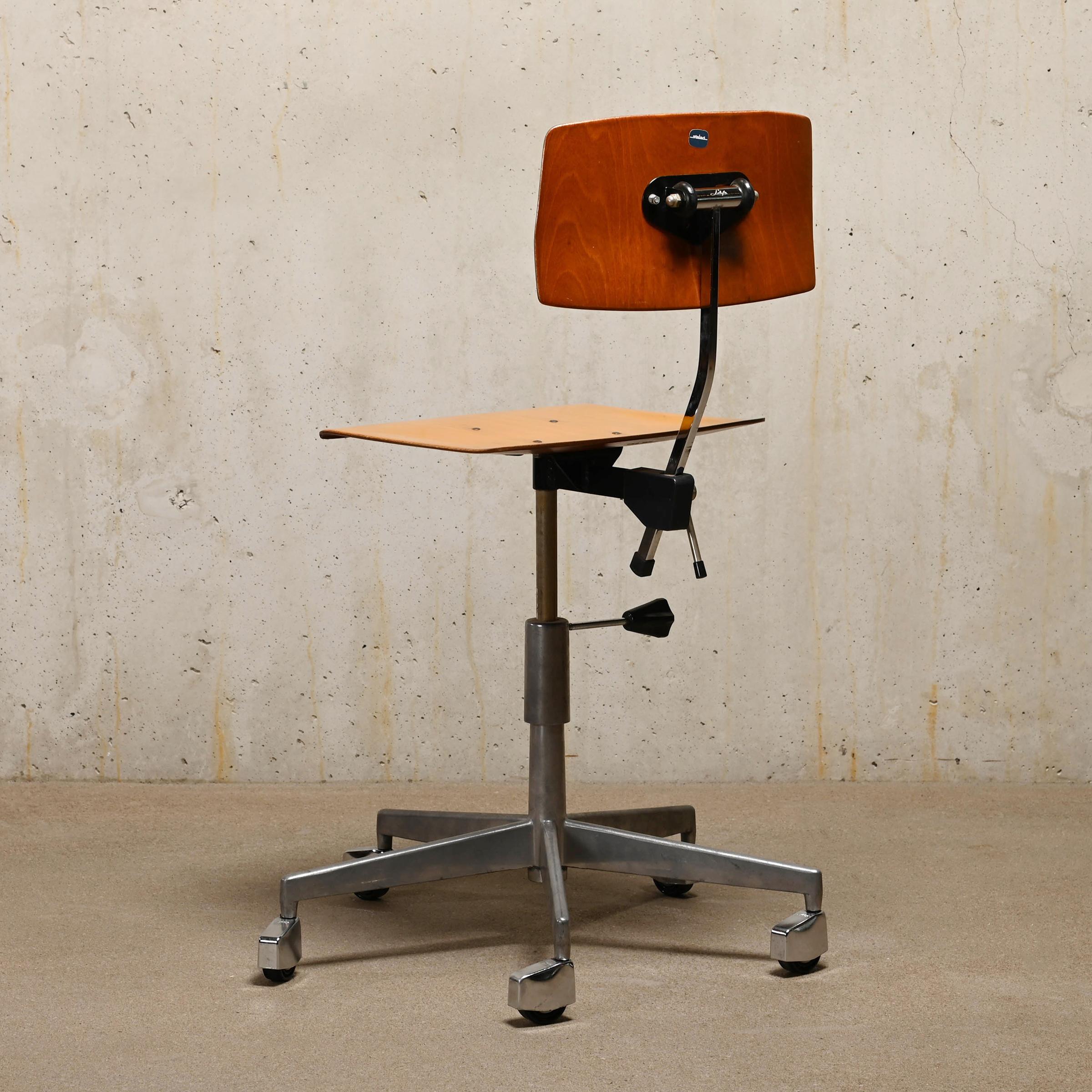 Danish Jørgen Rasmussen Industrial Office / Desk Chair in Light Wood for Labofa