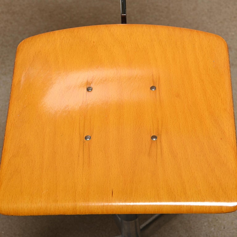 Aluminum Jørgen Rasmussen Industrial Office / Desk Chair in Light Wood for Labofa For Sale