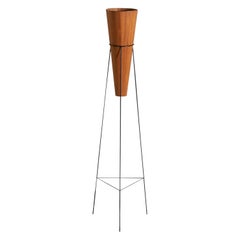 Jørgen Wolff, Lampada da terra, metallo laccato nero, pino dell'Oregon, Danimarca, 1958