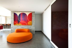 Aubergine Nuit Capucine # Orange Tétine (Abstract painting)