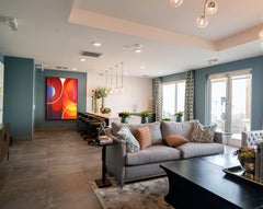 Ponceau Safran Nuit # T cuit (Abstrakte Malerei)