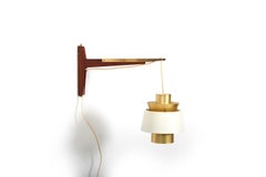 Jørn Utzon Teak and Brass Wall Lamp 1960s