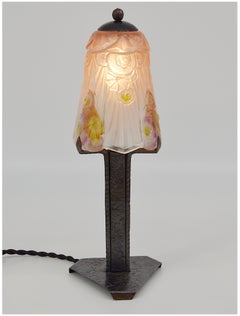 J.Robert / Hanots French Art Deco Table Lamp, 1920s. Signed