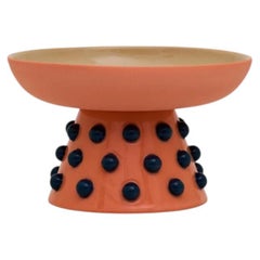 Ciotola scultorea in gres di JR.Octo in arancione, design contemporaneo