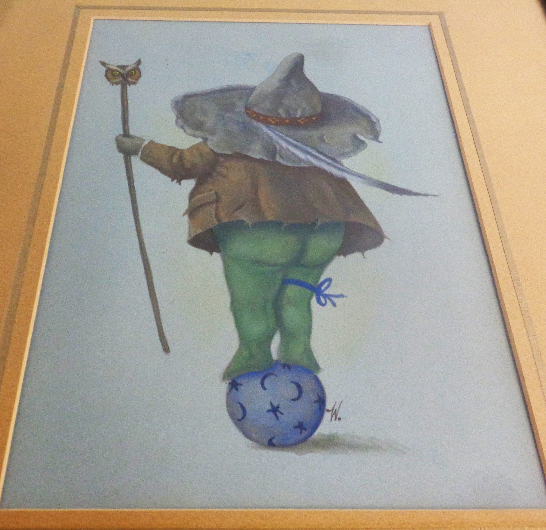 Hand-Painted  Tolkienesque Painting, Circa 1950-1960 For Sale