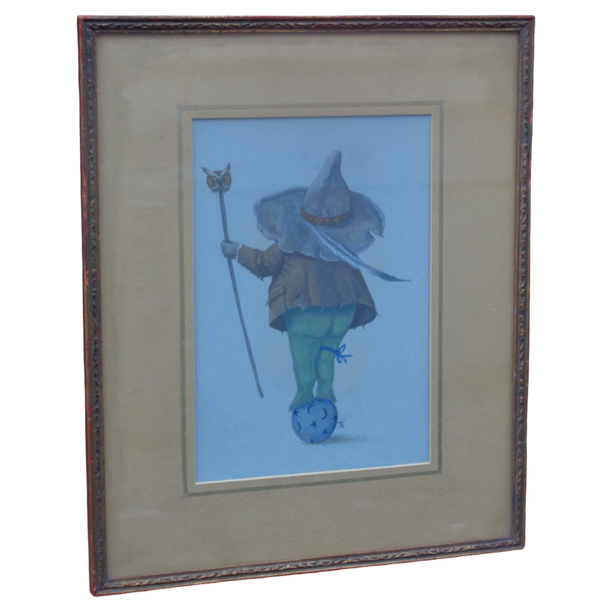  Tolkienesque Painting, Circa 1950-1960 In Good Condition For Sale In Rochester, NY