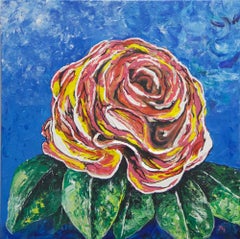 Retro "The Rose" by J.T. Hall. Acyrlic Painting on Stretched Canvas