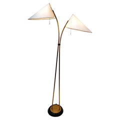 JT Kalmar 1950
s Double Light Bronze Floor Lamp