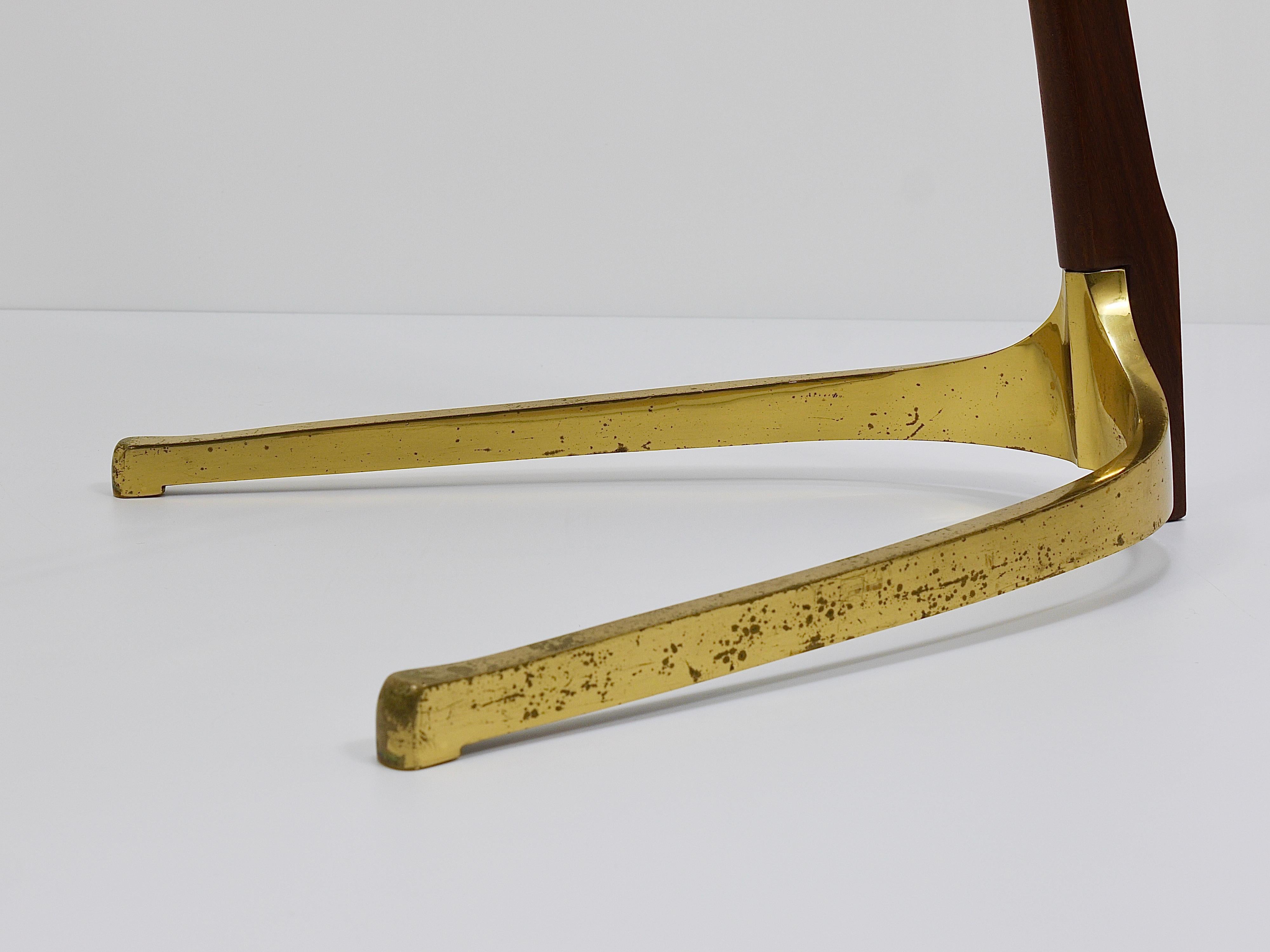 J.T. Lampadaire réglable Kalmar 2x Dornstab, laiton, noyer, Autriche, années 1950 en vente 13