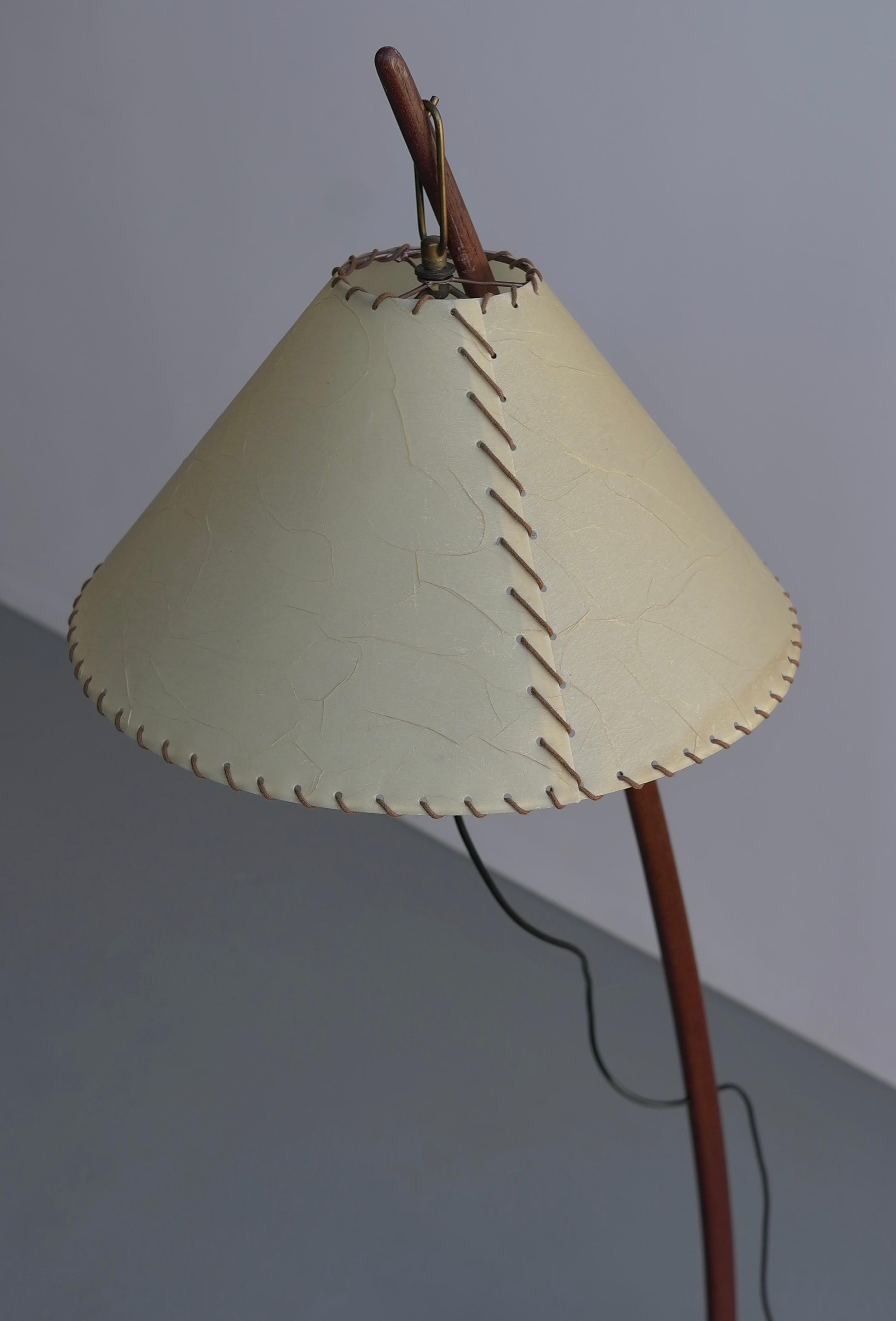 
The shade height can be adjusted by using the brass hooks at the back of the arm.
This lamp is all original and has the original shade.
  