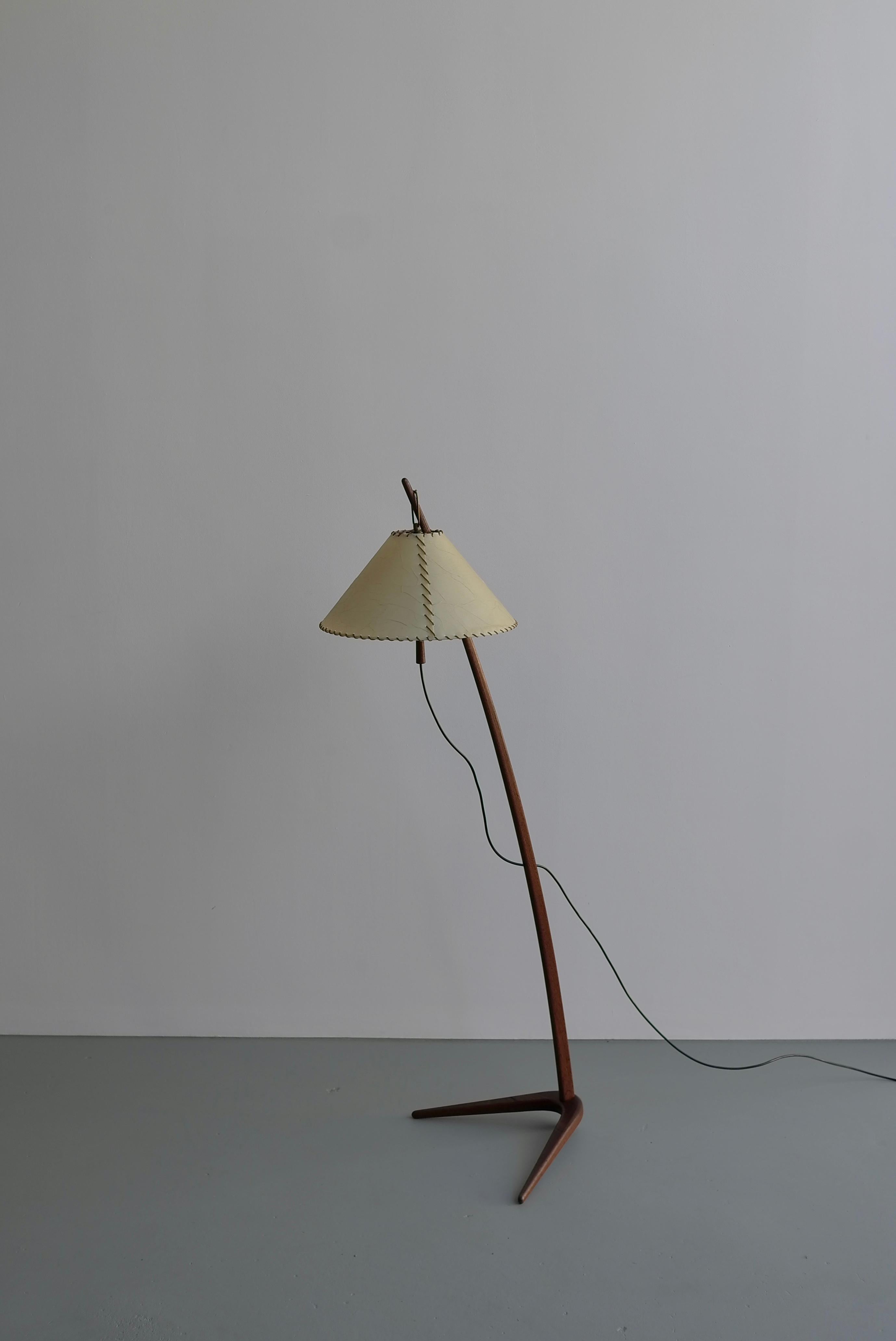 Mid-Century Modern Adjustable Floor Lamp in Teak, Austria, 1950s