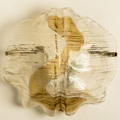 J.T. Kalmar Amber and Clear Glass Wall Lights, 1970