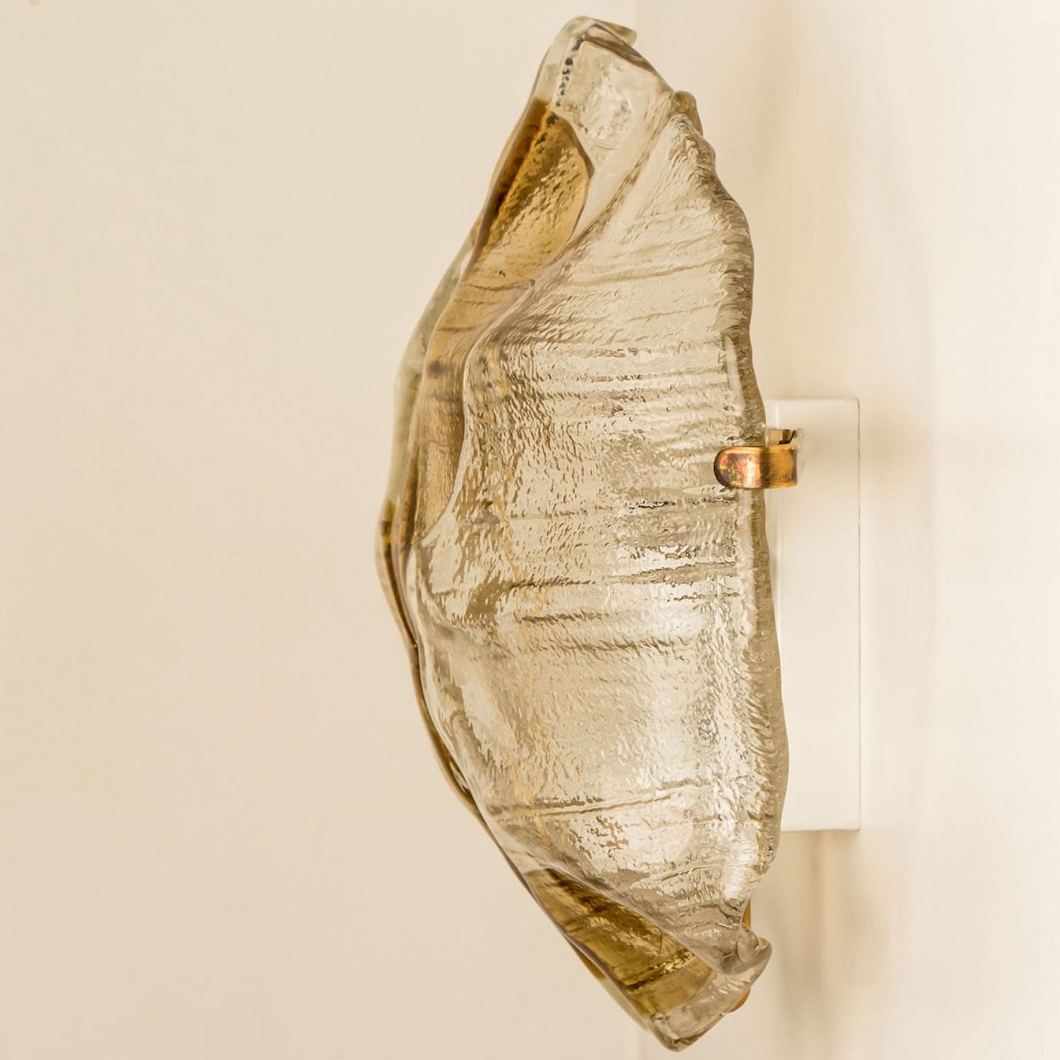 J.T. Apliques Kalmar de ámbar y cristal transparente, 1970 en venta 1