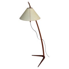 J.T Kalmar Attributed Wooden Floor Lamp by J.T Kalmar in Austria 1950's