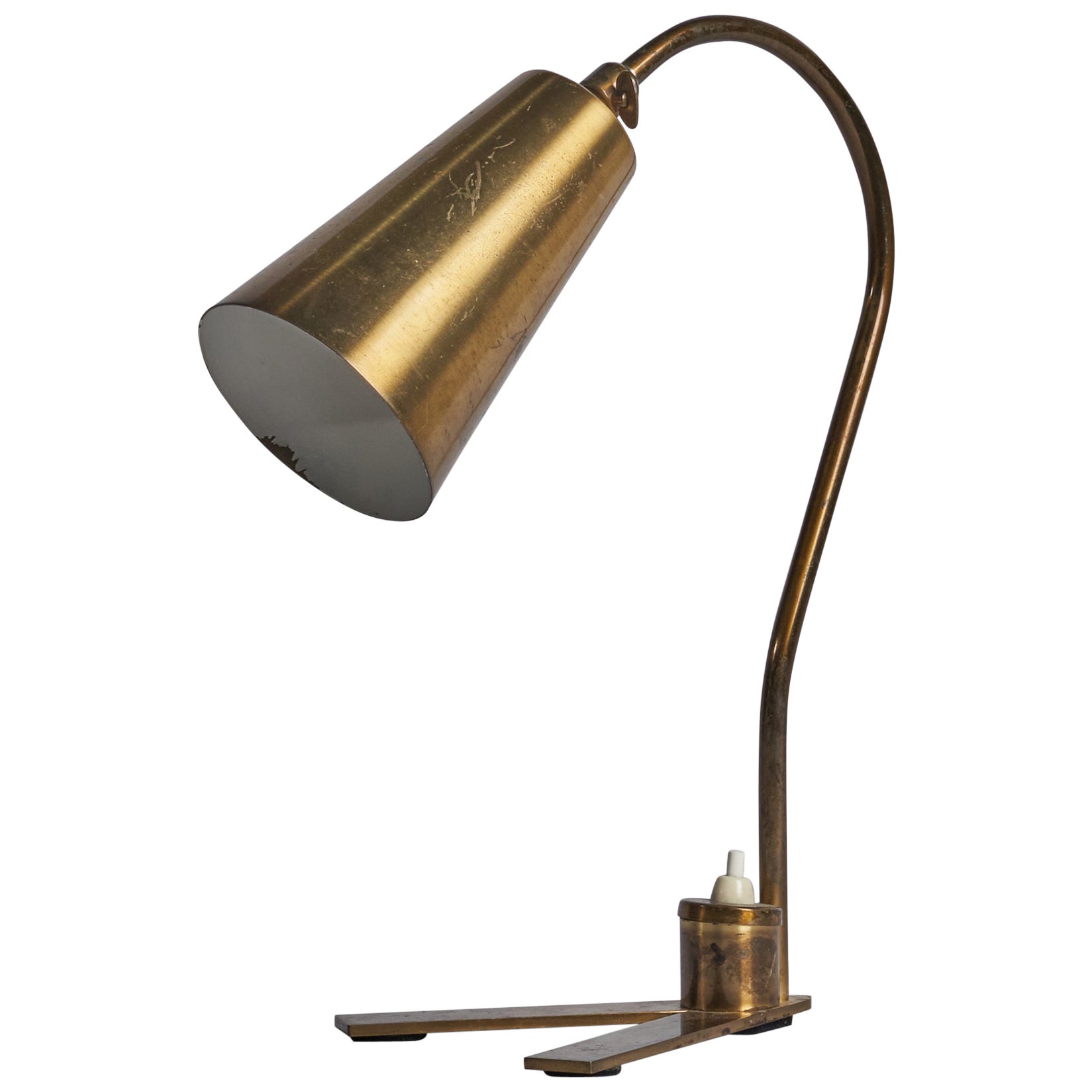 J.T. Kalmar Attribution, Lampada da tavolo, Ottone, Austria, anni '40