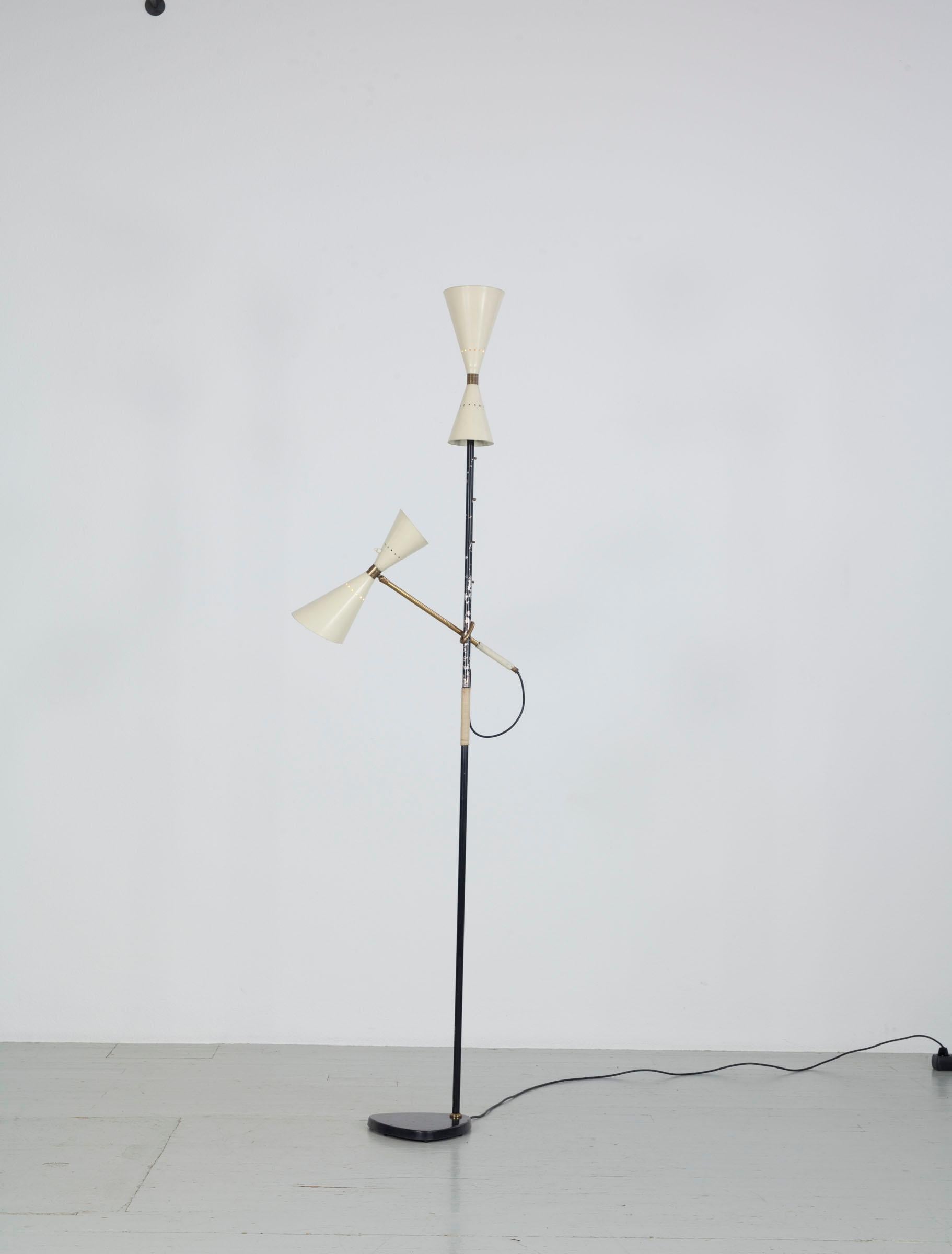 J.T. Kalmar Austrian Floor Lamp, Manufactured by Kalmar, 1950s. For Sale 1