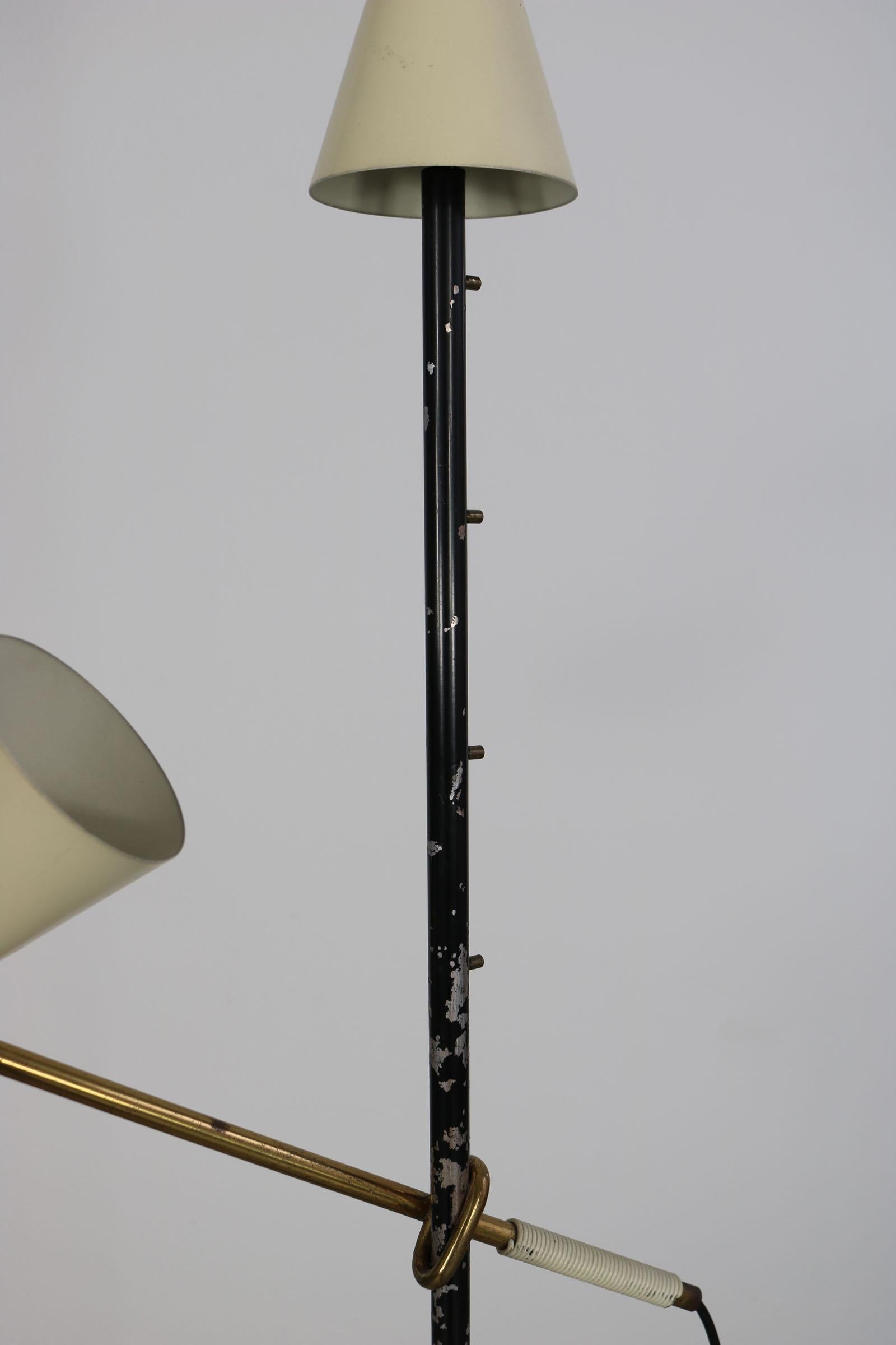 J.T. Kalmar Austrian Floor Lamp, Manufactured by Kalmar, 1950s. For Sale 5