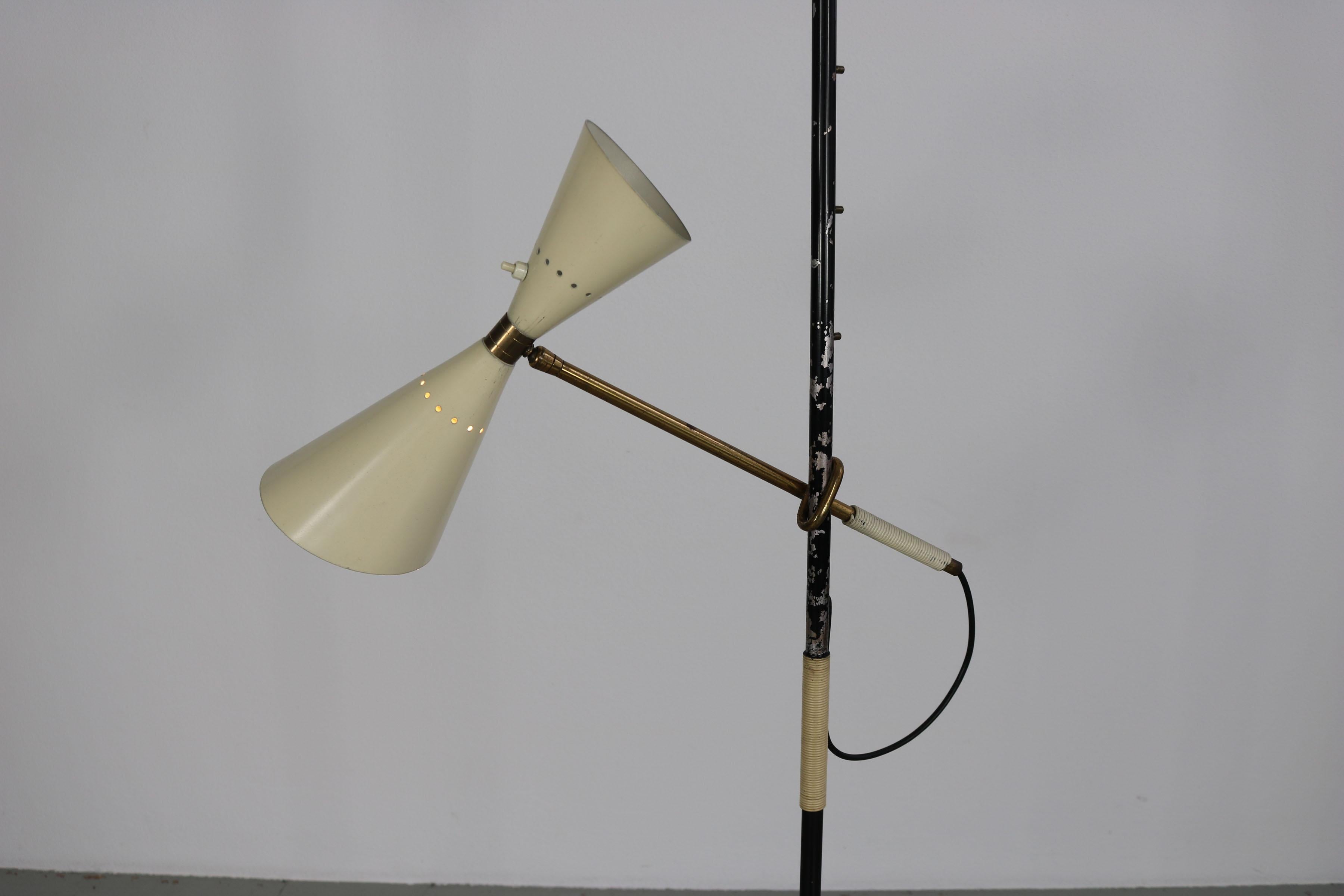 J.T. Kalmar Austrian Floor Lamp, Manufactured by Kalmar, 1950s. For Sale 6