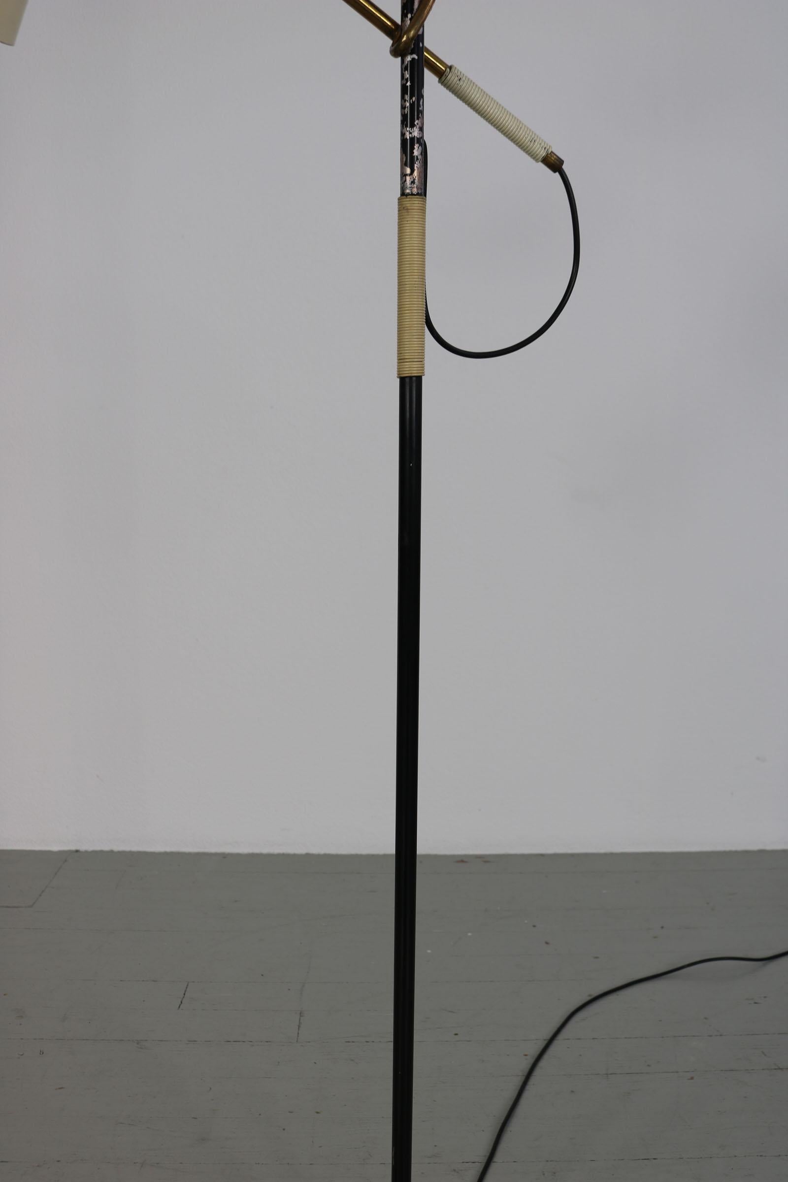 J.T. Kalmar Austrian Floor Lamp, Manufactured by Kalmar, 1950s. For Sale 7