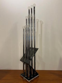 J.T. Kalmar Österreichische Mid-Century-Lampe aus Chrom und Lucite, Kalmar