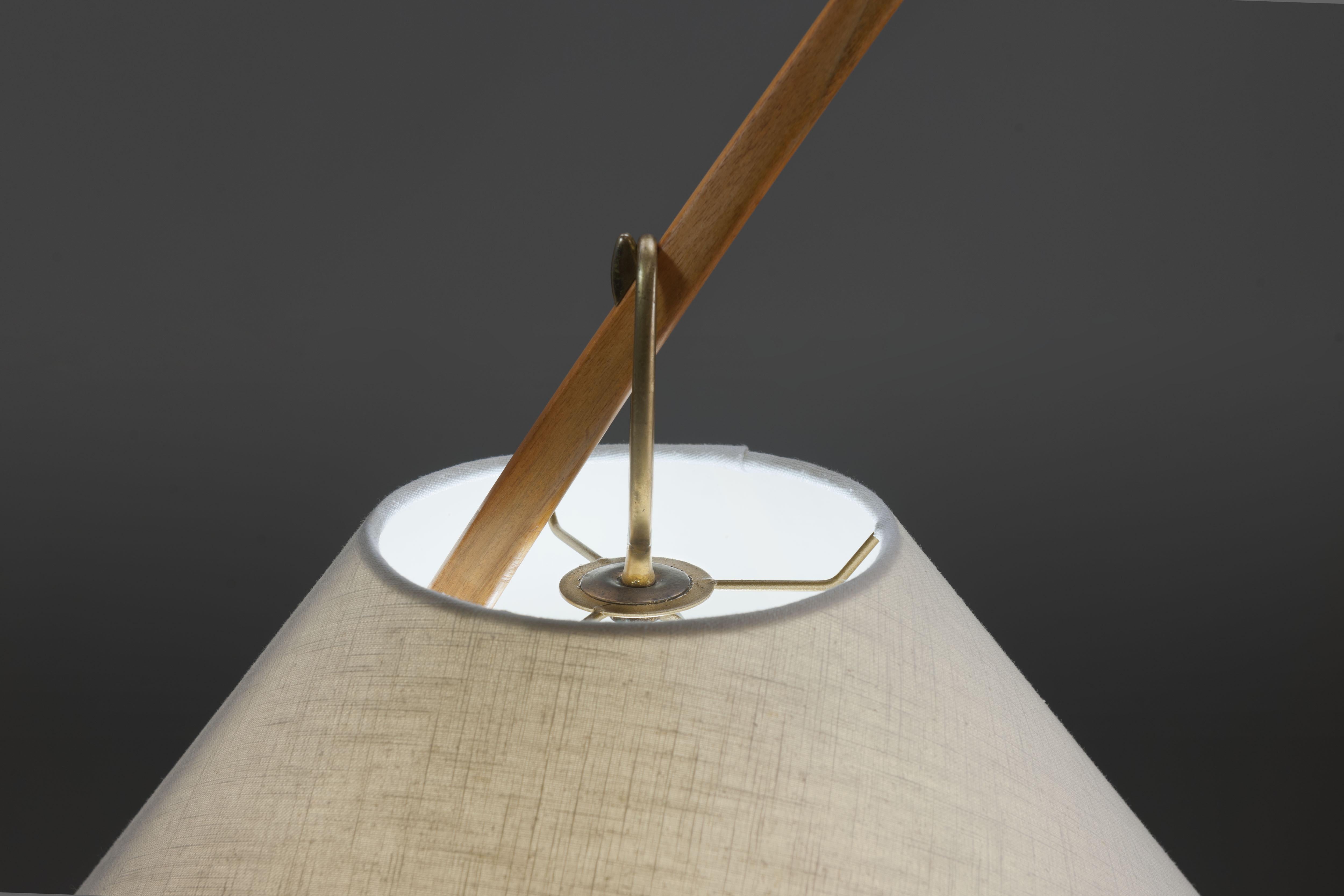 J.T. Kalmar Brass and Teak 'Dornstab' Floor Lamp 5