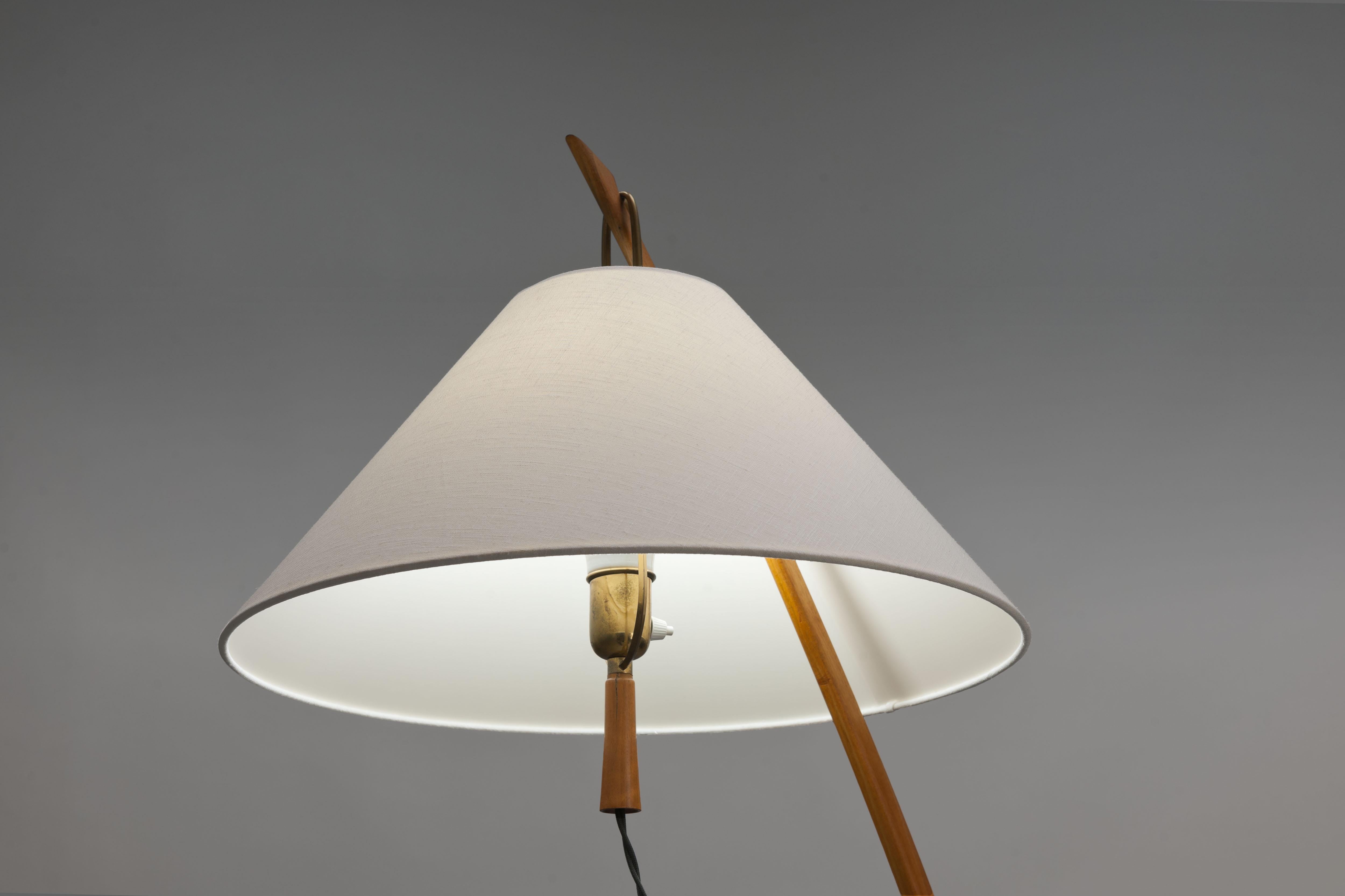 J.T. Kalmar Brass and Teak 'Dornstab' Floor Lamp 6