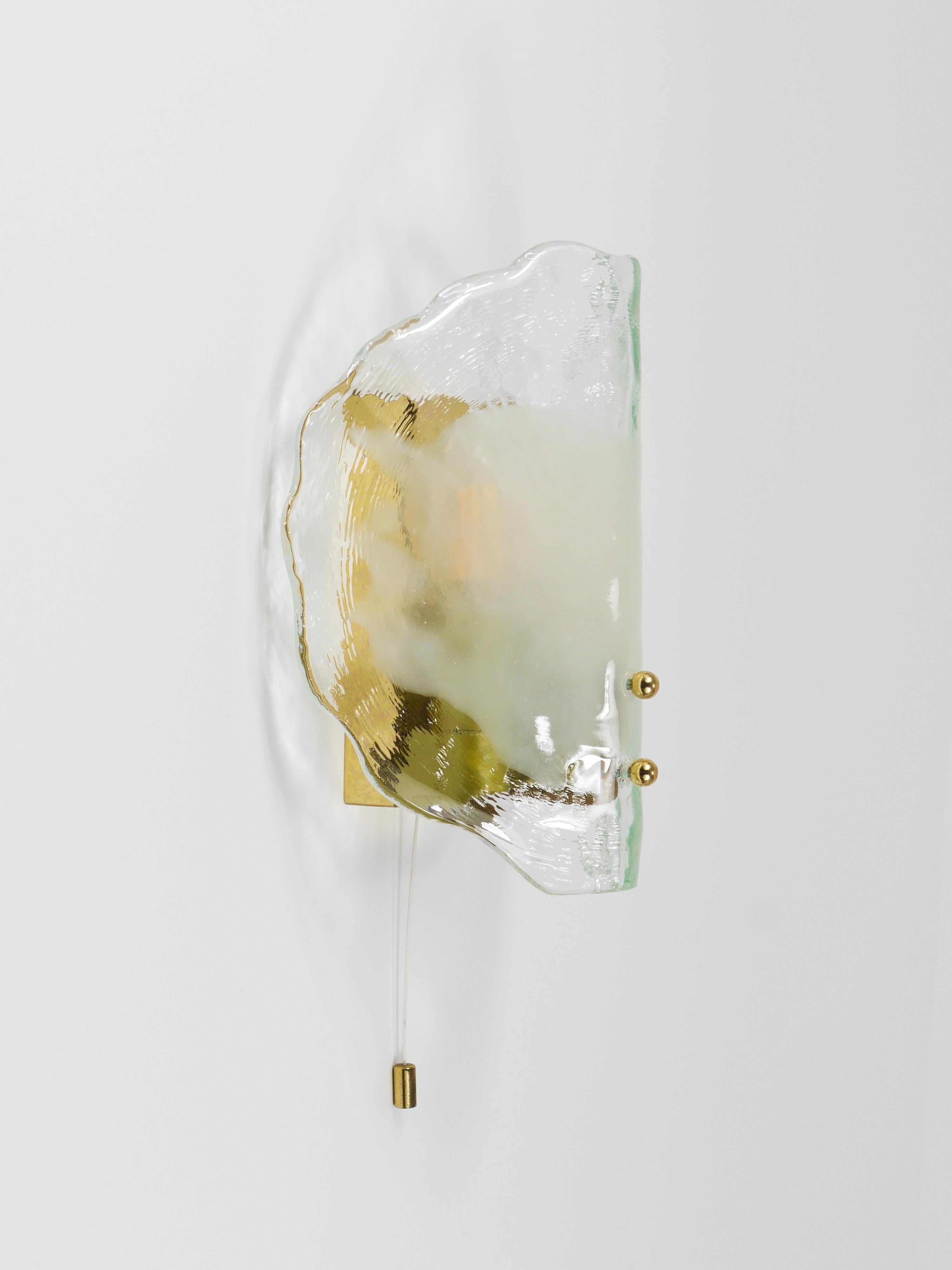 J.T. Kalmar Brass & Murano Glass Petal Sconce Wall Light, Vienna, 1970s For Sale 6