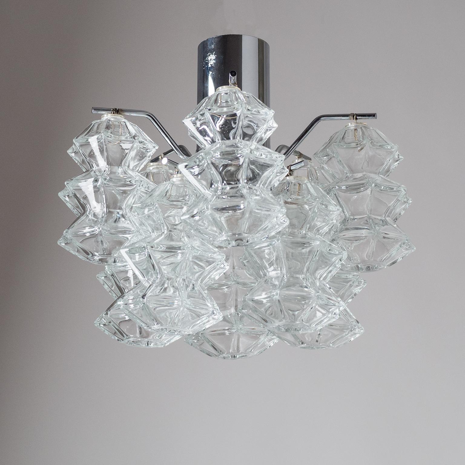 J.T. Kalmar chrome and glass flush mount from the 