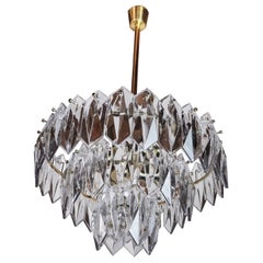 J.T Kalmar Chandelier, Cut Glass, 3 Levels, Austria 1970