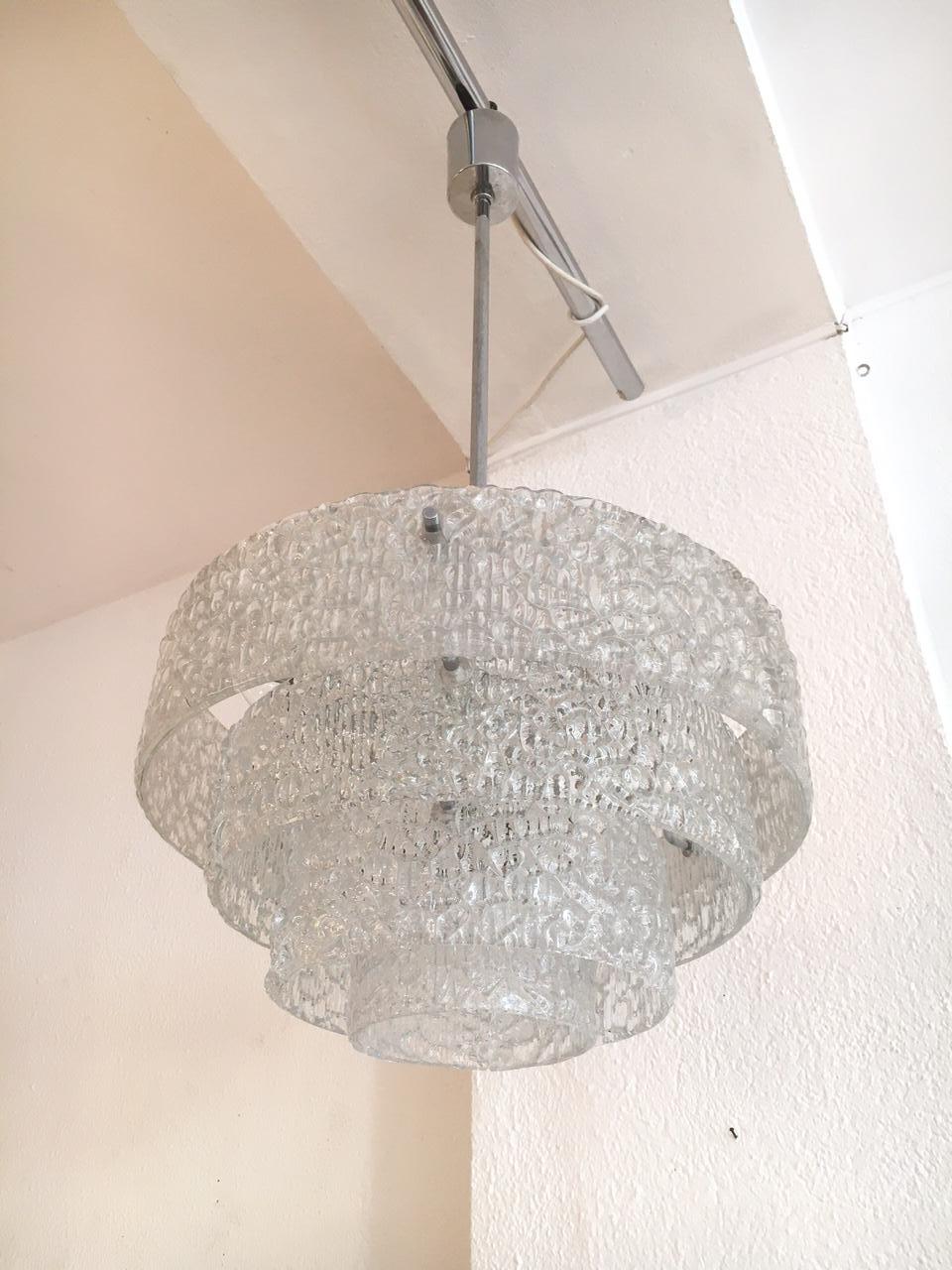 JT Kalmar Crystal Concentric Chandelier Austria ca. 1970's 3