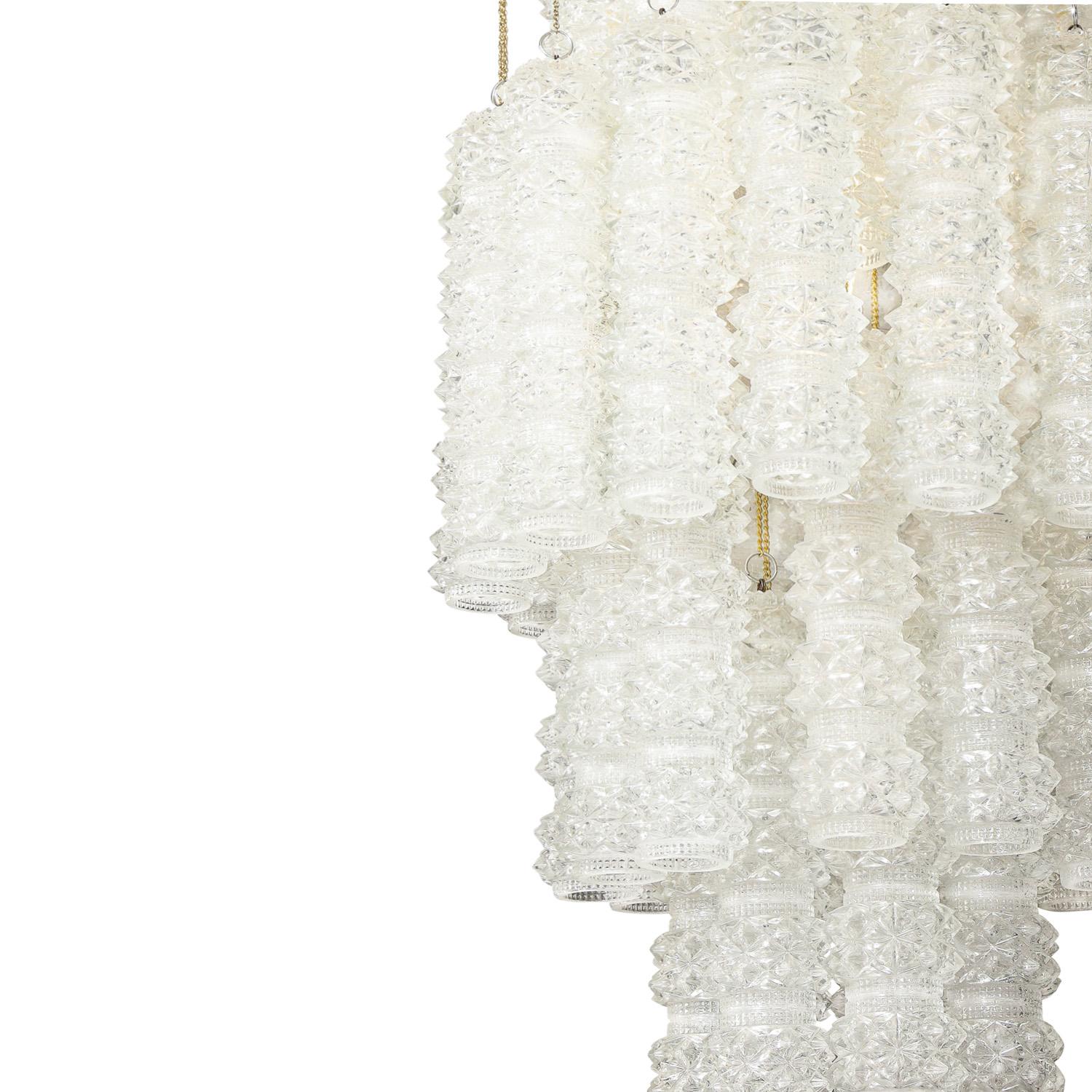 Austriaco J.T. Lampadario in vetro cristallo tagliato Kalmar, anni '60 in vendita