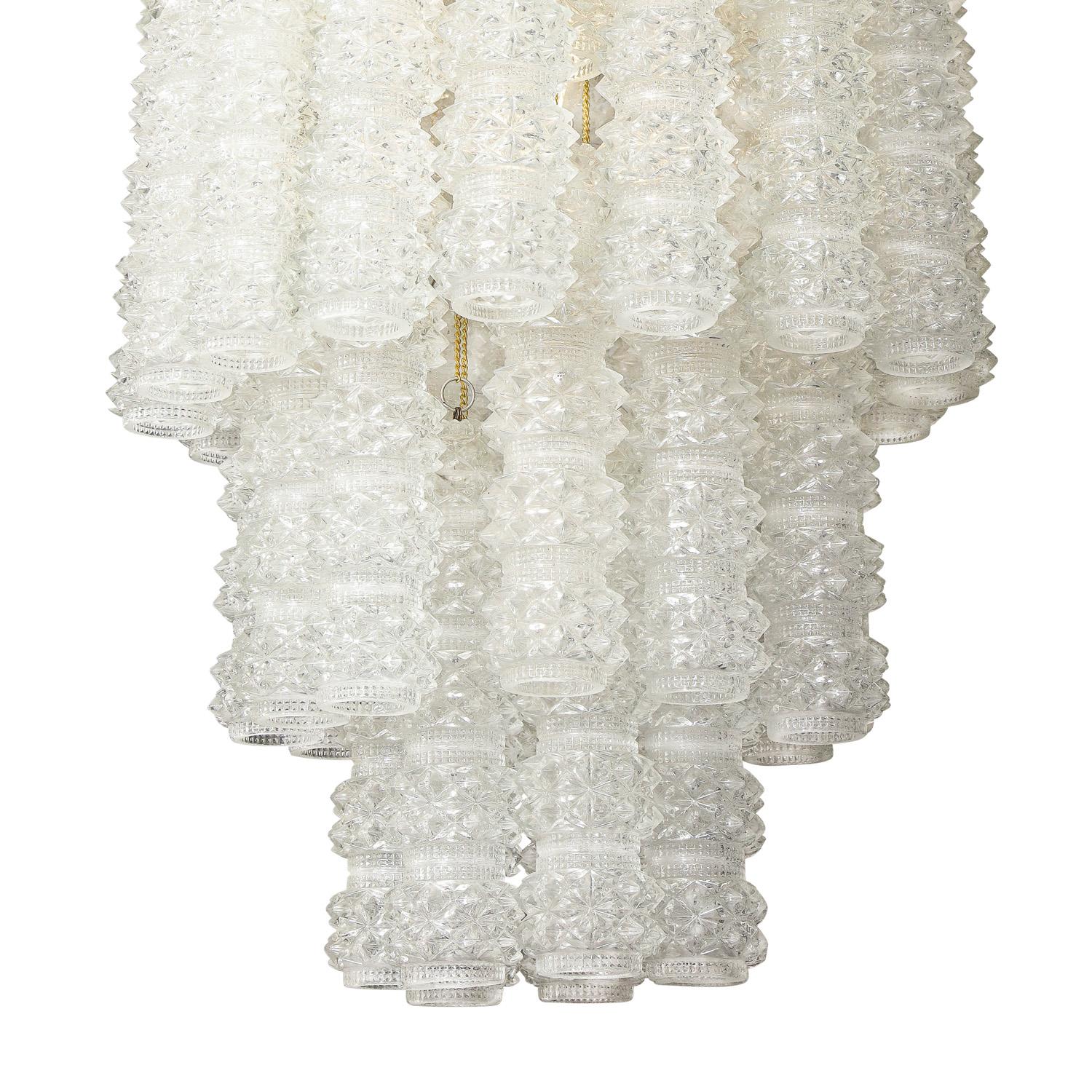 Hand-Crafted J.T. Kalmar Cut Crystal Glass Chandelier, 1960s For Sale