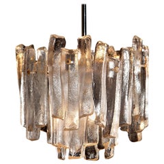 J.T. Kalmar Design Chandelier with Frosted Glass Elements, 1970s