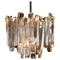 J.T. Kalmar Design Chandelier with Frosted Glass Elements, 1970s