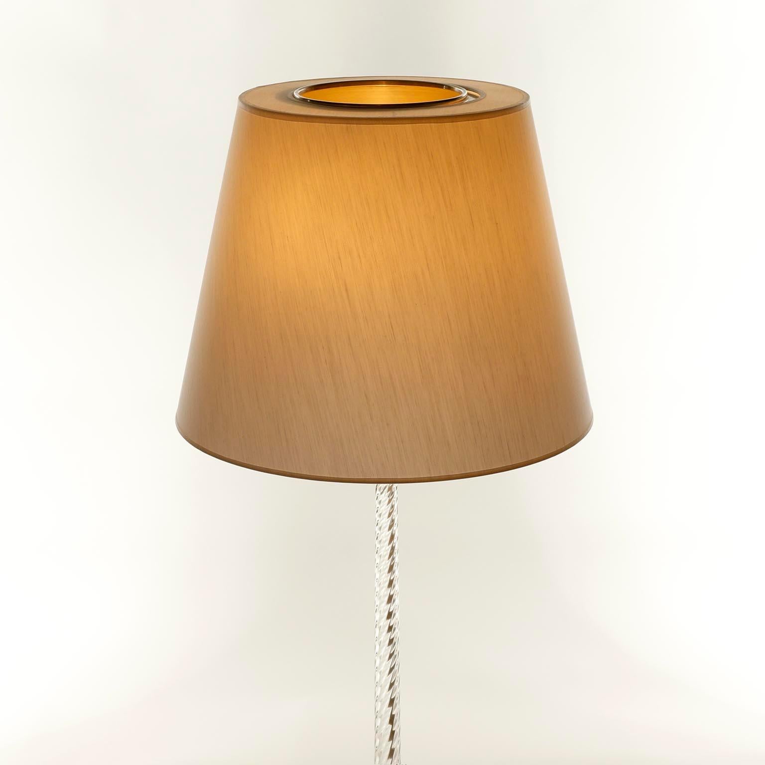 J.T. Kalmar Floor Lamp, Brass Venini Glass Rod Stand, 1960s, 1 of 2 Lamps For Sale 4