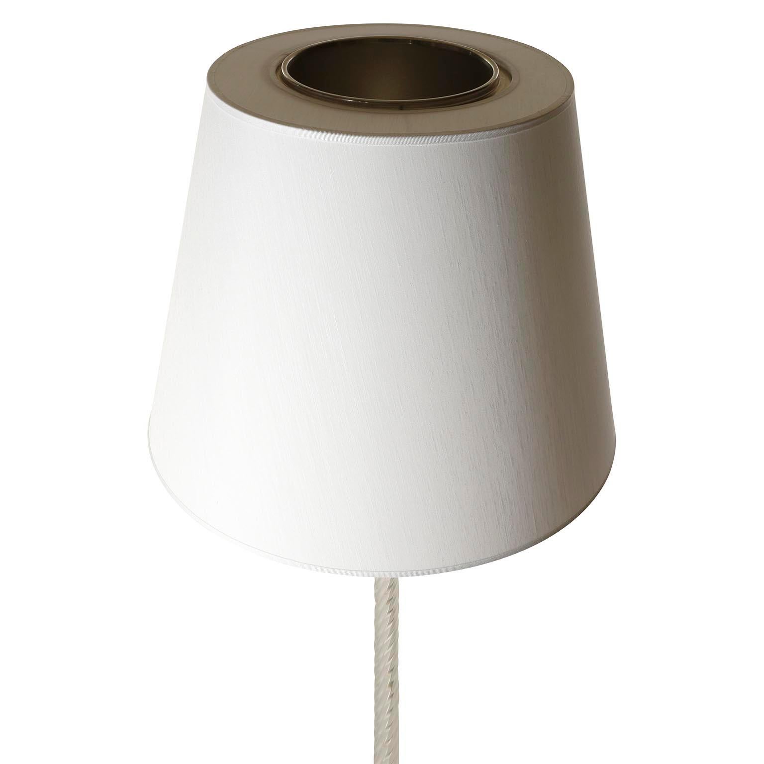 J.T. Kalmar Floor Lamp, Brass Venini Glass Rod Stand, 1960s, 1 of 2 Lamps For Sale 1