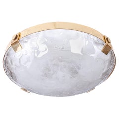 J.T. Plafoniera Kalmar Flush Mount in vetro di Murano e ottone, Austria 1960