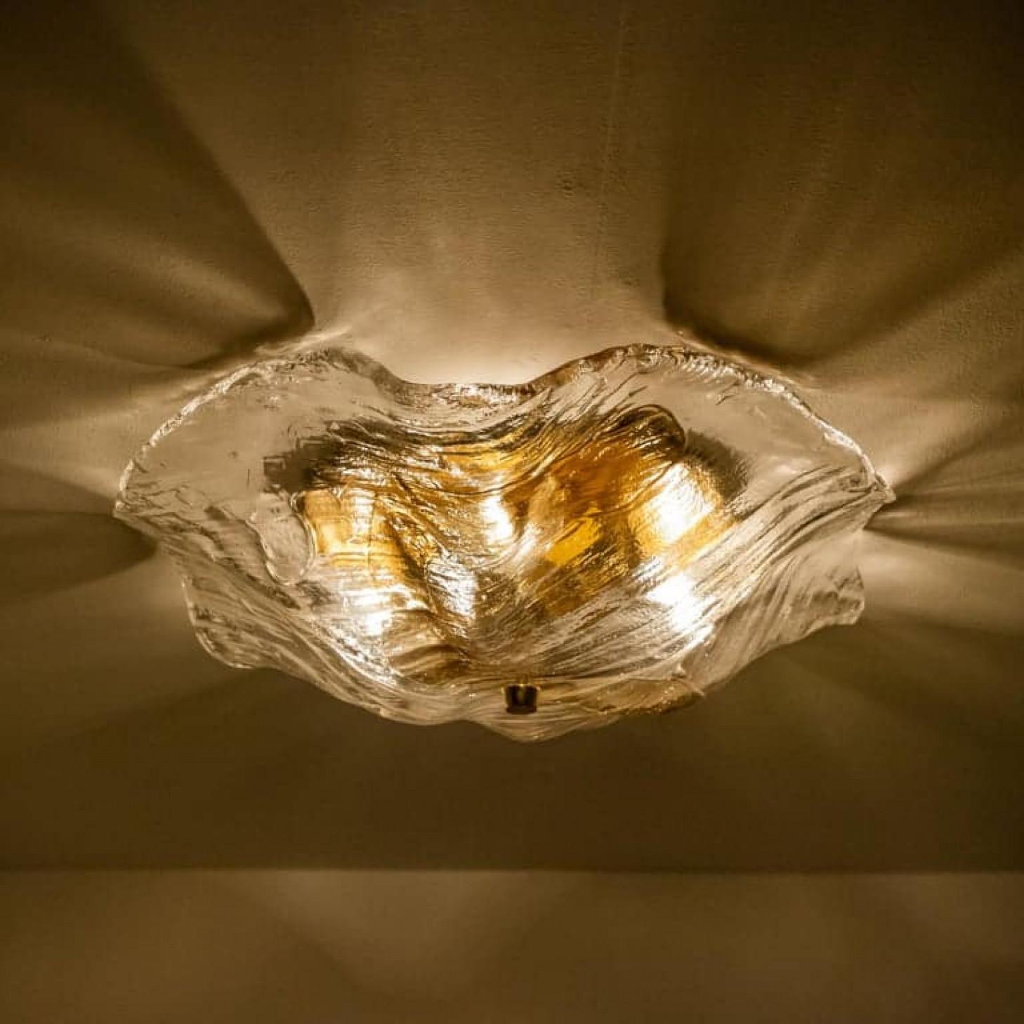 J.T. Monture encastrée Kalmar Franken ambrée et transparente, Autriche, 1960 en vente 5