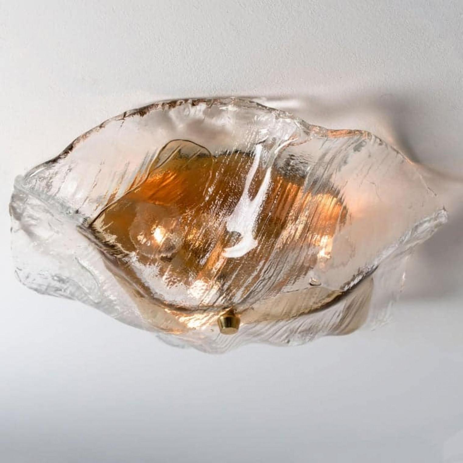 J.T. Monture encastrée Kalmar Franken ambrée et transparente, Autriche, 1960 Bon état - En vente à Rijssen, NL