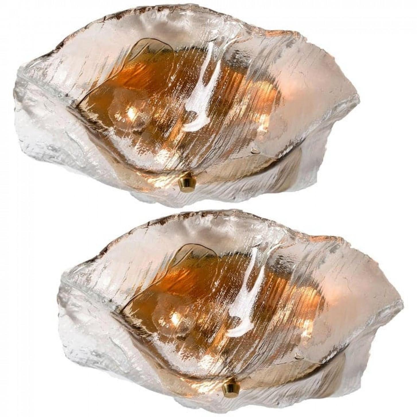 J.T. Monture encastrée Kalmar Franken ambrée et transparente, Autriche, 1960 en vente 1